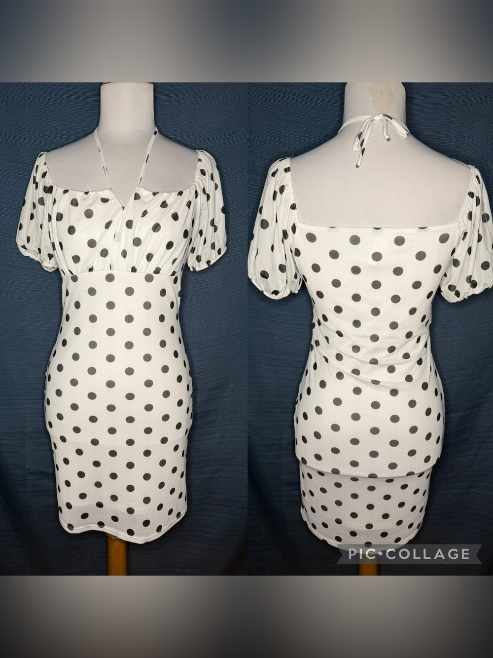 Caution To The Wind White Mini Dress with Black Polka Dots
